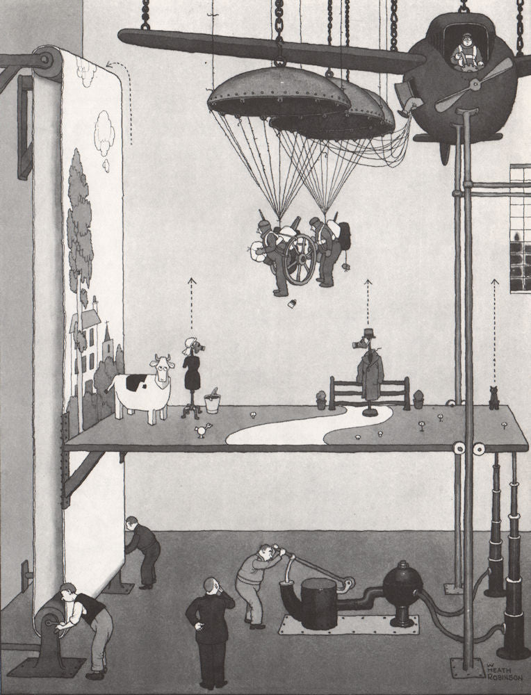 HEATH ROBINSON. Safe practice for Paratroopers. Second World War 1973 print
